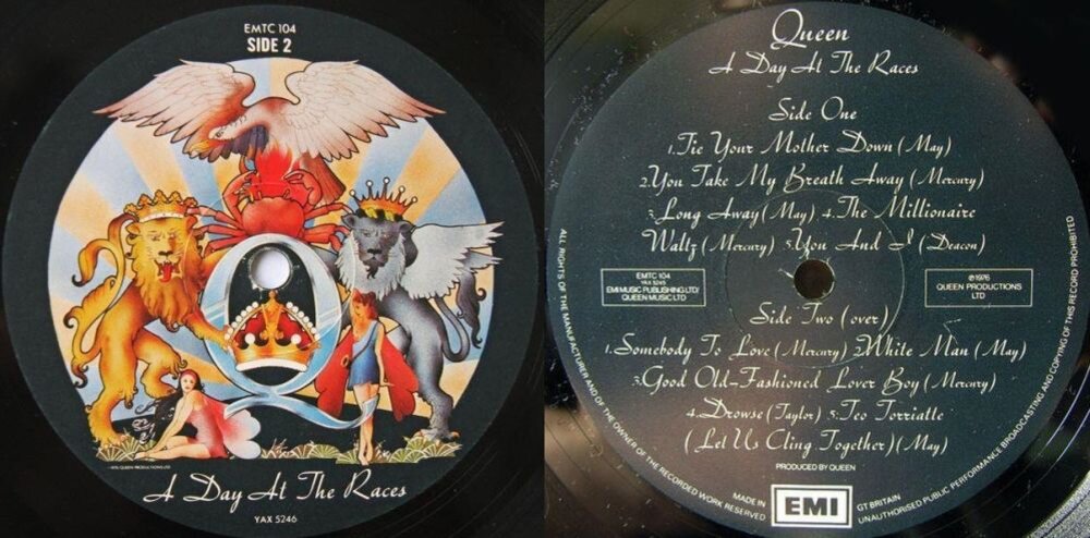 Какого года выпустилась песня. A Day at the Races Queen альбом. Queen a Day at the Races 1976. A Day at the Races Queen винил. Группа Квин альбом a Day a the Races.