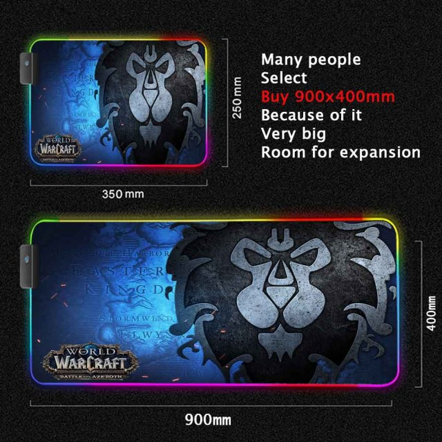 RGB-коврик для мыши со светодиодсветодиодный подсветкой, размер Xxl 