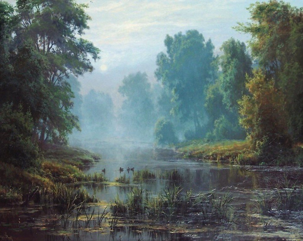 Басов С.Г., «Туманное утро», 2005, холст, масло