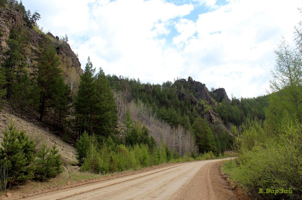 Дорога за Старой Брянью свернула влево и увела нас к этим замечательным скальникам!