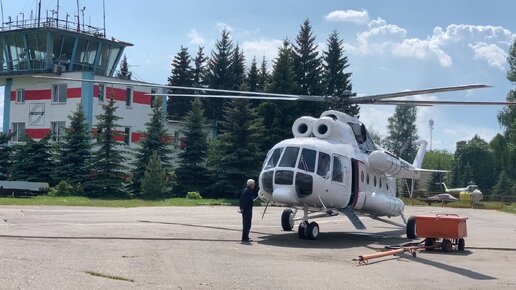 Наземные испытания вертолета Ми-8Т авиакомпании «Абакан Эйр» после капитального ремонта на МАРЗ