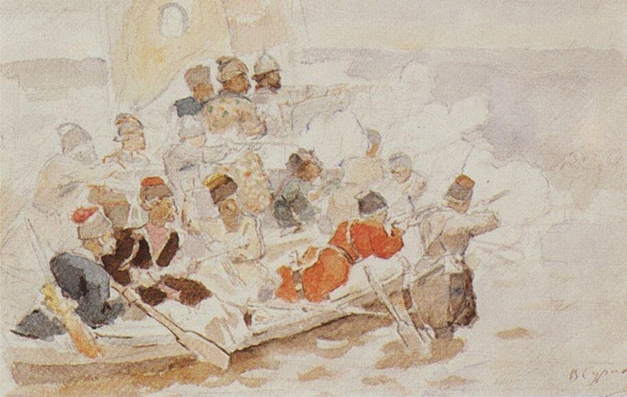  Эскизы «Покорение Сибири» В. Сурикова