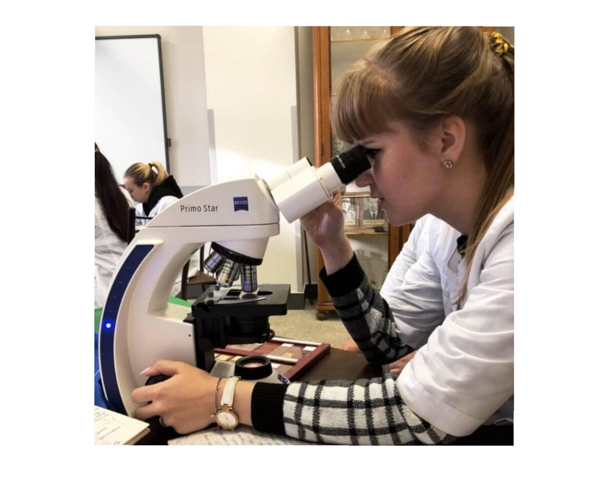 Я на практическом занятии по гистологии 