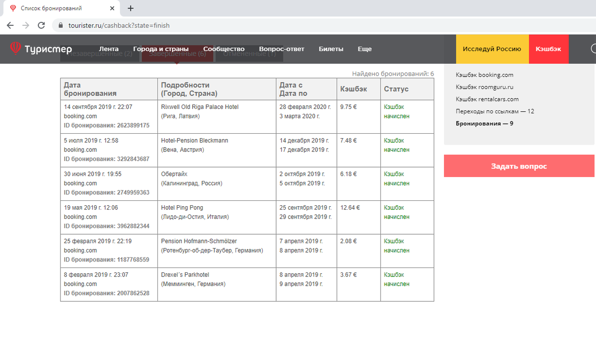 В среднем от 5 до 15 евро за бронирование я получаю. 