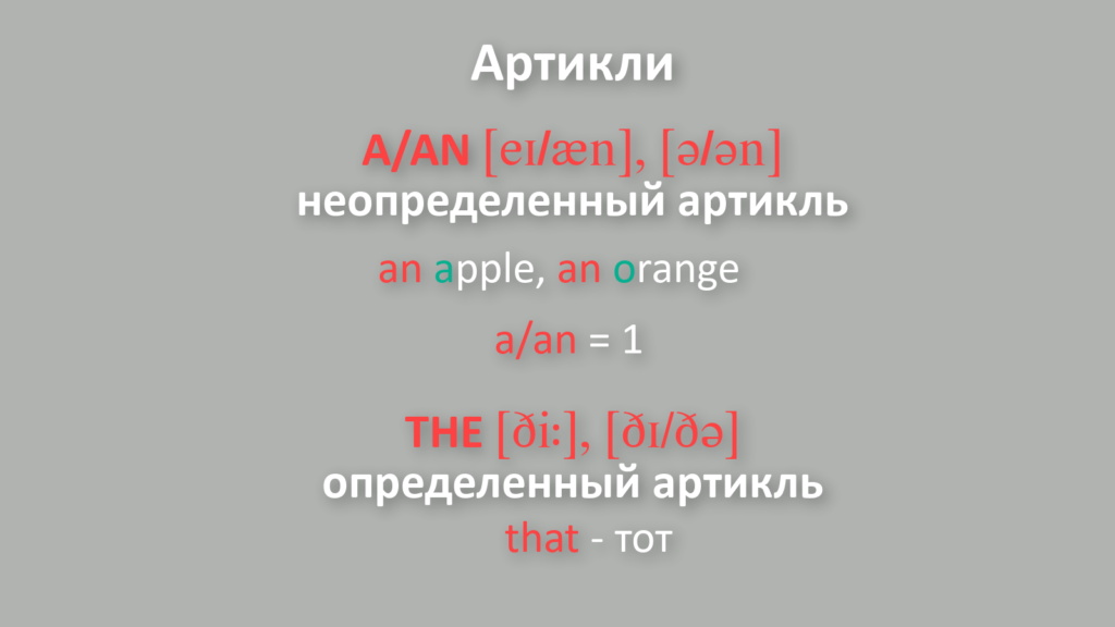 Артикли в английском языке