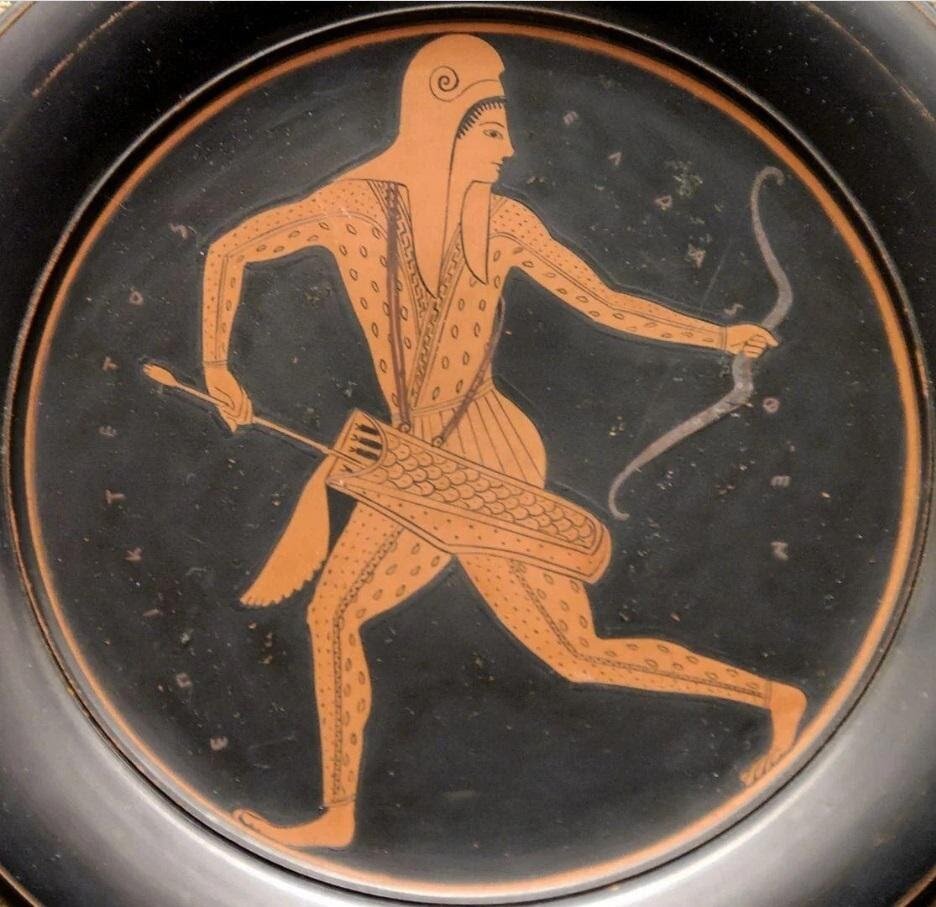 Изображение скифа на греческом блюде VI в. до н.э.