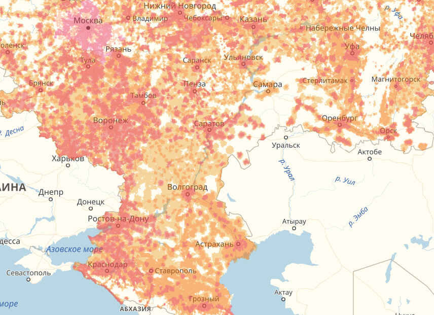 Карта покрытия МТС, Мегафон, Yota, Теле2, Beeline, 3G, 4G, 2G