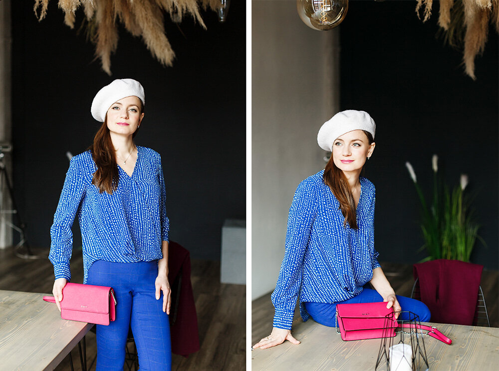 На фото: клиентка Анна во время фотосессии после работы над образом