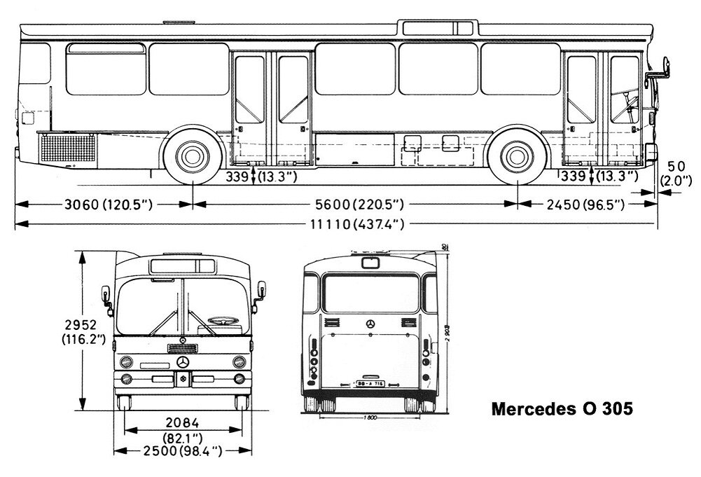 Чертеж mercedes o305