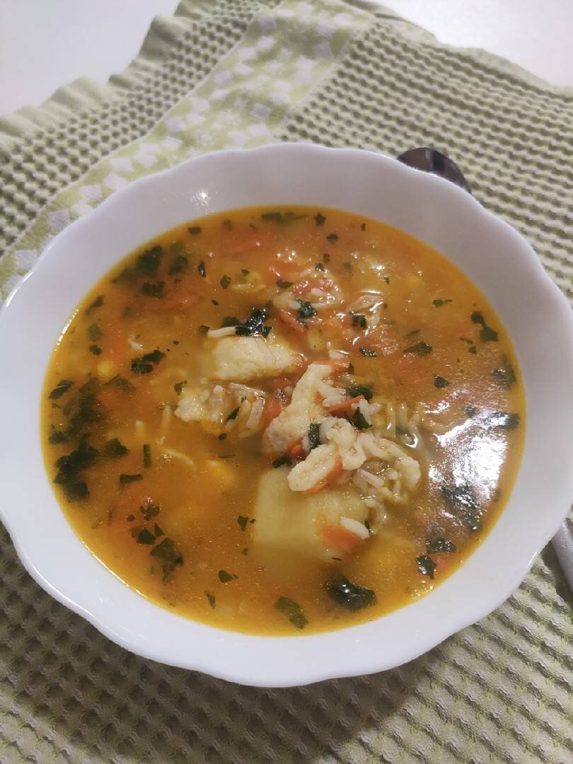 Легкий суп с клецками на кефире