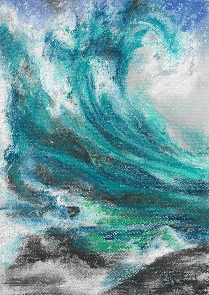 Сухая пастель кохинор, бумага Соленый ветер Венеции Палаццо