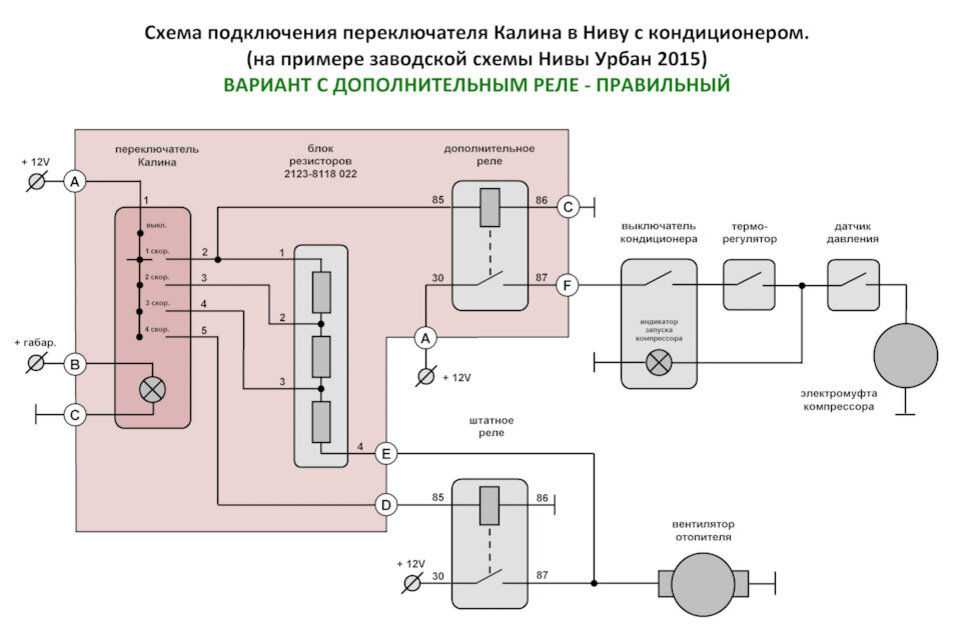 схема отопителя калина 1 без кондиционера