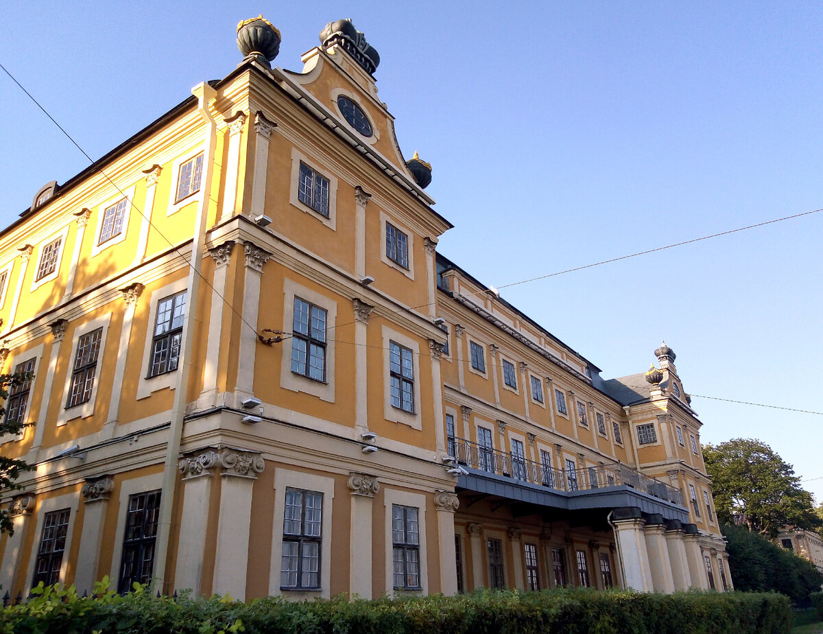 Когда говорят "Меншиковский дворец", то имеют ввиду это здание на Васильевском острове.  Мало сейчас кто вспомнит о том, что именно дворцом Меншикова он был не так долго.
