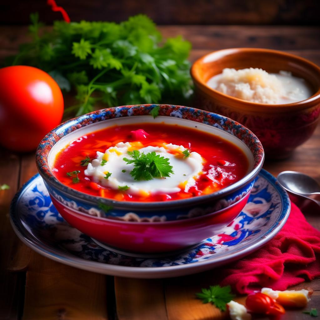 Russian borscht is one of the national dishes of Russia