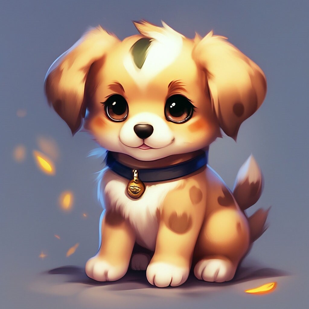 Щенок chibi: нейросеть "Шедеврум"