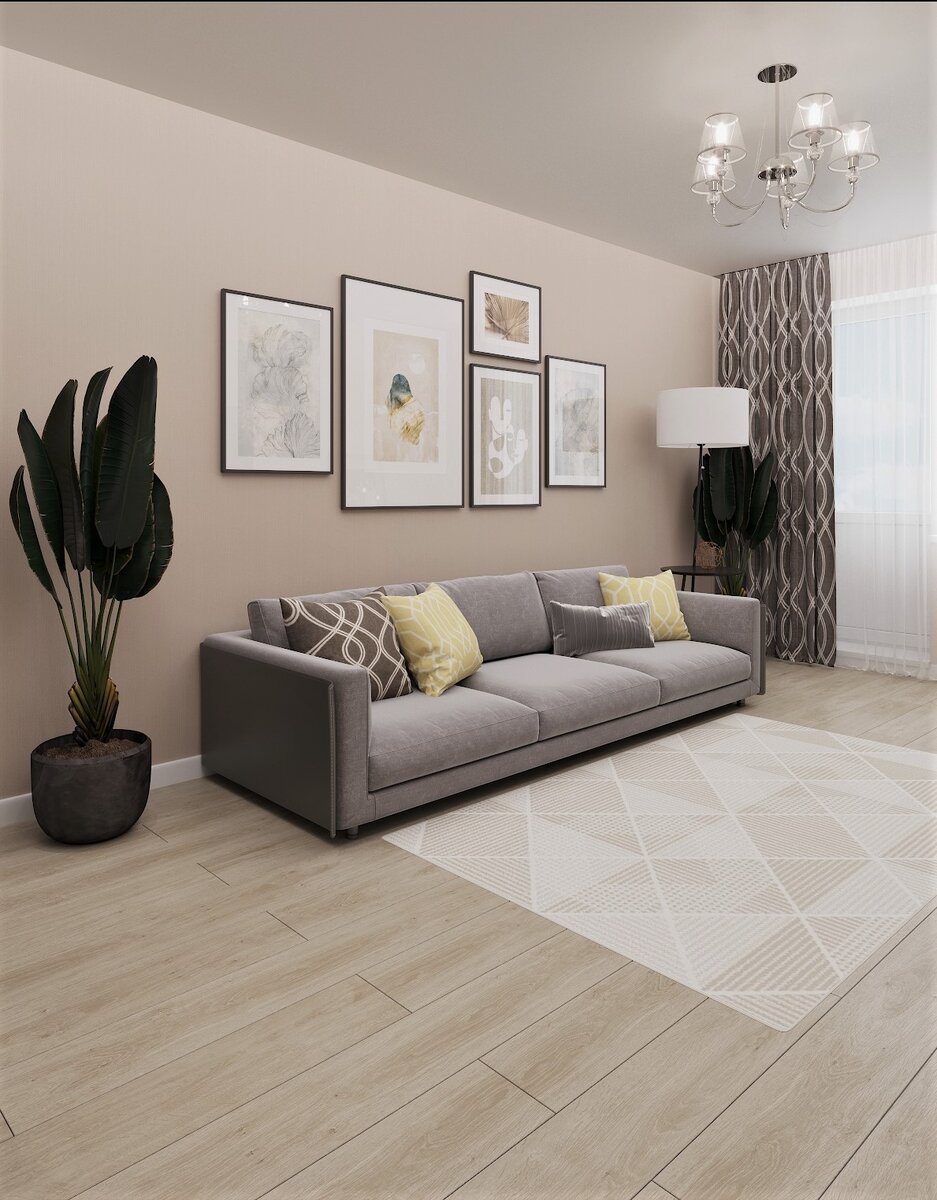 Дизайн-проект гостиной 17 кв.м в ЖК "Ясная Поляна". Все планировки и цены на сайте yasno21.ru