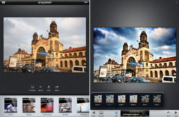Цветоредактор Snapseed