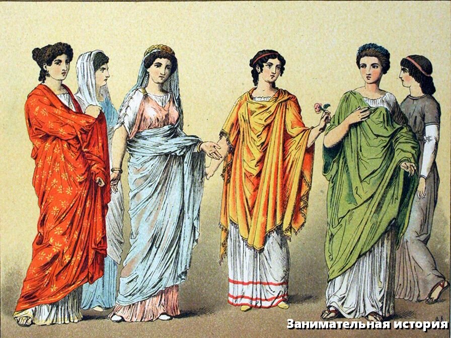 Одежда римских женщин в представлении художника нашего времени.