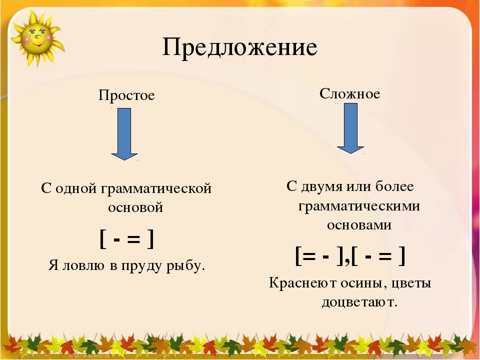 Простые пять предложение