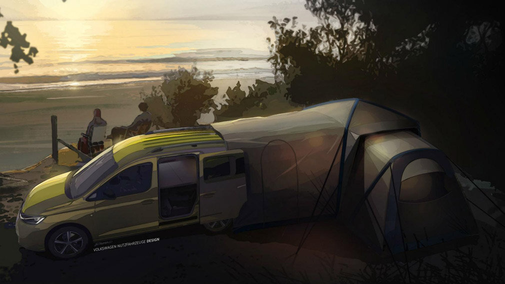 тизер Volkswagen Caddy Mini Camper