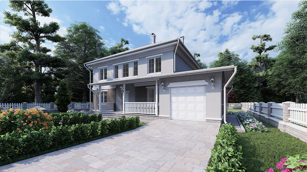 Визуализация главного фасада