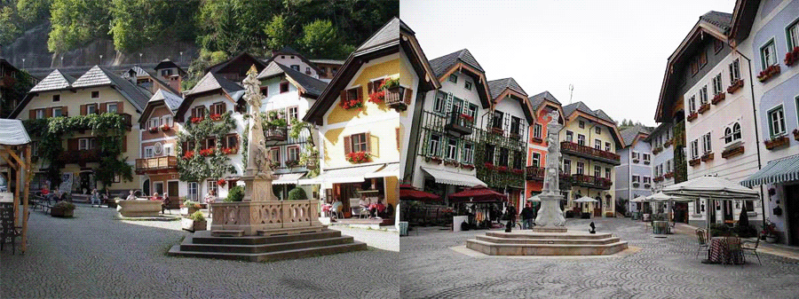 Угадайте где настоящий город, а где подделка?