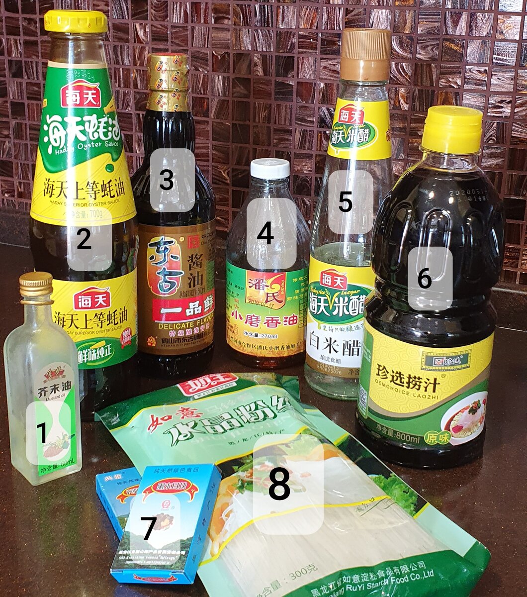 Китайские соусы и ингредиенты для овощных салатов