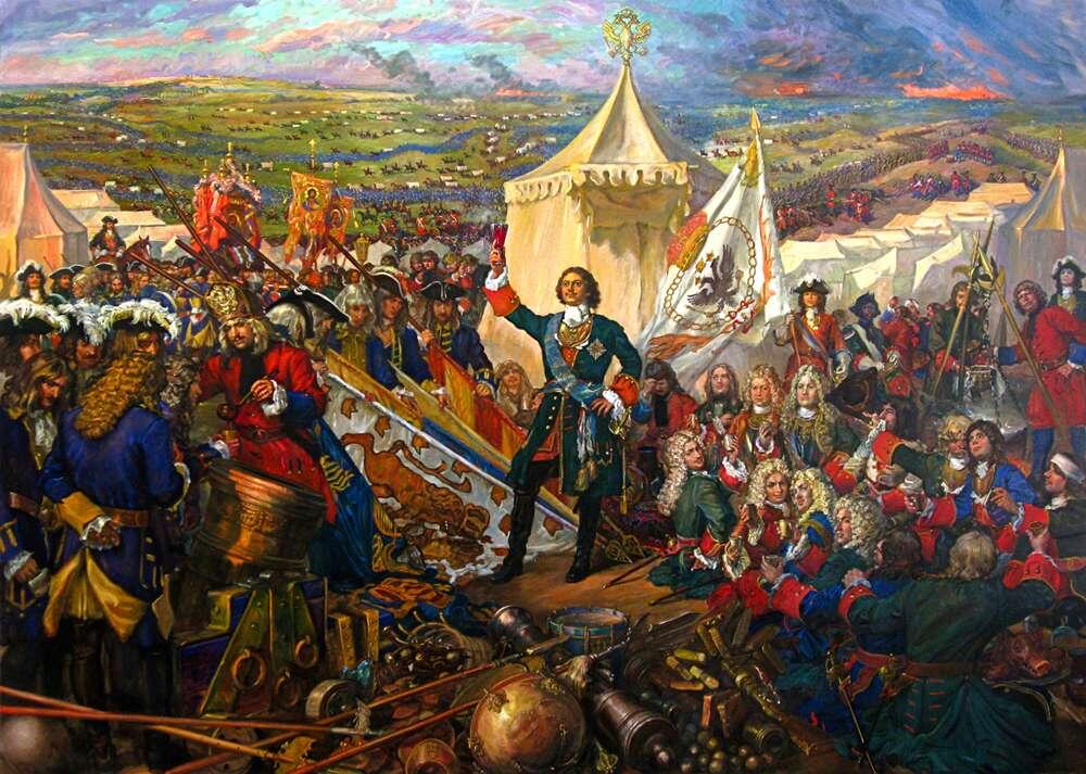 Картина Полтавской битвы.