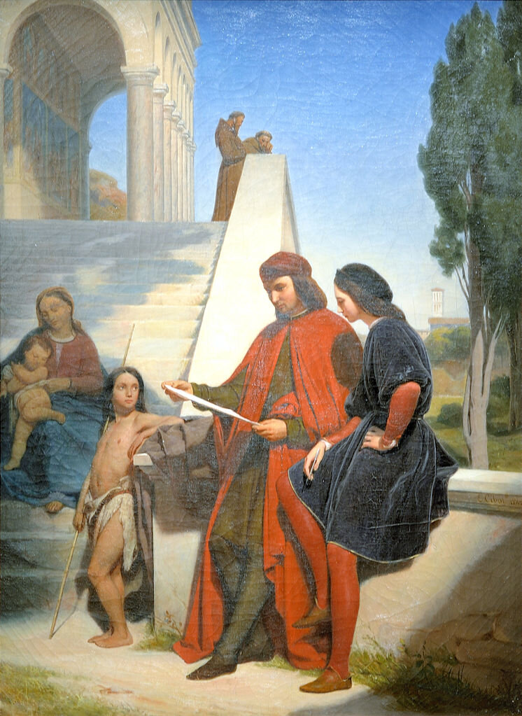 Эдуар Сибо (1799-1877, Франция) Перуджино и Рафаэль в Перудже. 1842. Музей Анны де Божё. Мулен, Франция 