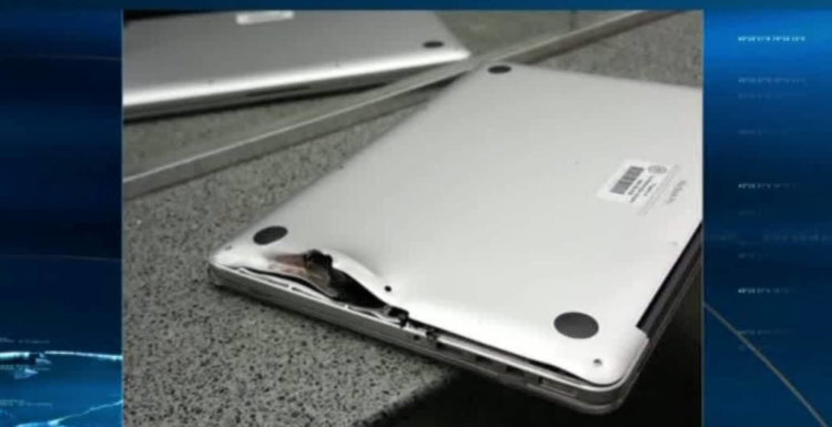 Результат попадания боевых патронов в Macbook