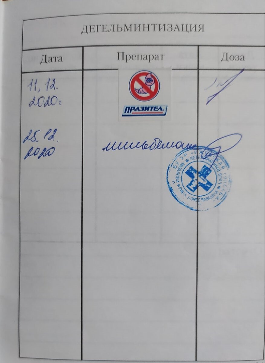 Дегельминтизация, действует 5 дней