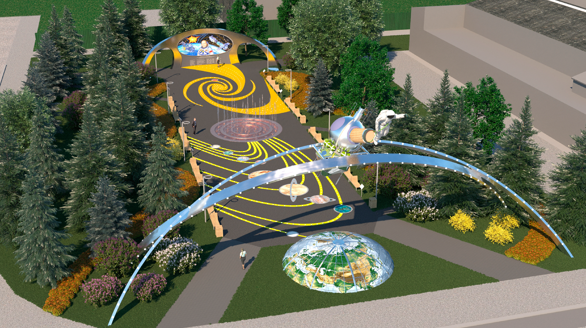 План - проект памятника космонавту, дважды герою Советского Союза Алексею Архиповичу Леонову. 