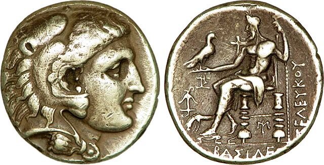 Монета тетрадрахма с изображением Селевка I Никатора. Фото является общественным достоянием.