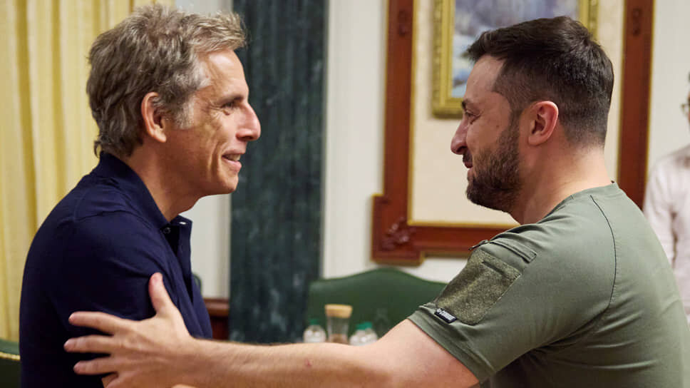 Фото: Ukrainian Presidential Press Office / AP📷Бен Стиллер и Владимир Зеленский