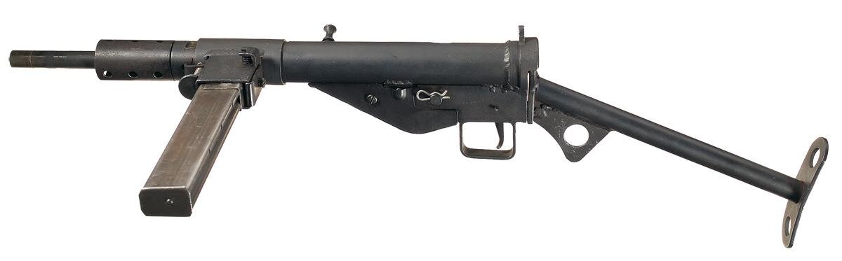 СТЭН MK II. Фото с сайта https://mavink.com/post/8D143FE66C6526E3DB32D27ED0D16C250FAM25D687/Deactivated-WWII-Sten-MK3-Submachine-Gun.---Allied-Deactivated-Guns-...