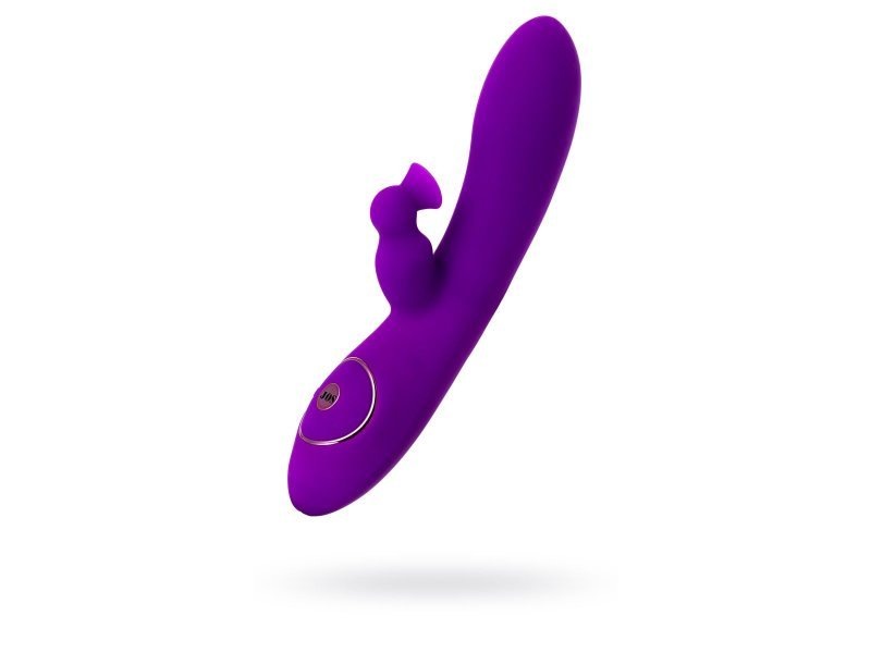 Фиолетовый вибратор с вакуумной стимуляцией клитора JUM - 21 см