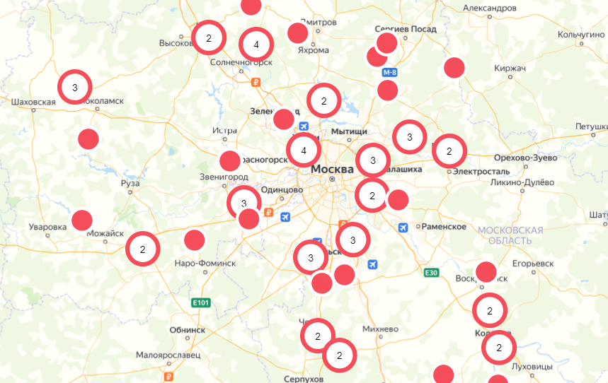 Карта усадеб подмосковья