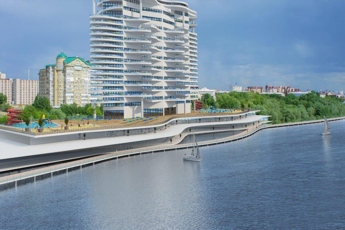 Только в Омске береговую линию укрепляют гостиницами Hilton