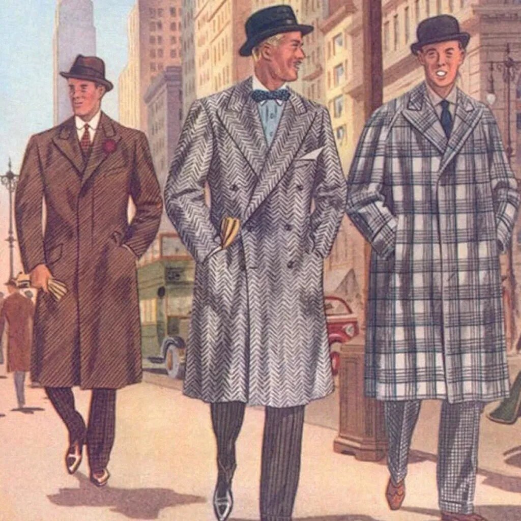 мужчины в пальто фото 1960 годов