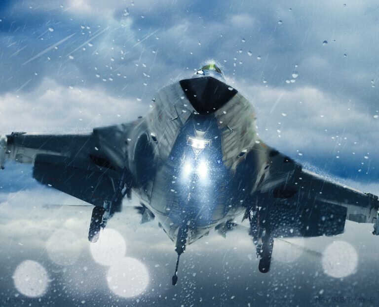 Серийный МиГ-41КУБ Fulmar-C заходит на посадку на палубу авианосца