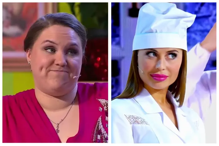 Ксения Корнева и Юлия Михалкова в шоу «Уральские пельмени». Фотоколлаж: Александра Майская Покатим ру.