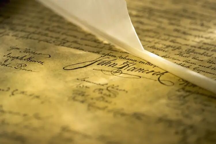 Знаменитая подпись Джона Хэнкока на Декларации независимости. Фото: commons.wikimedia.org