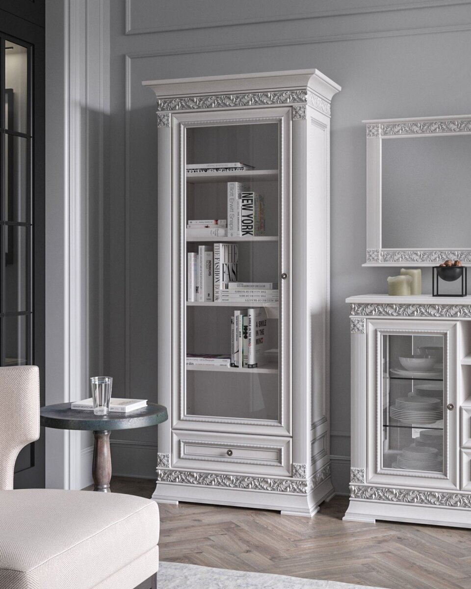 ШП1-80 в цвете ПП Бьянко Серебро (коллекция Патриция Классик)