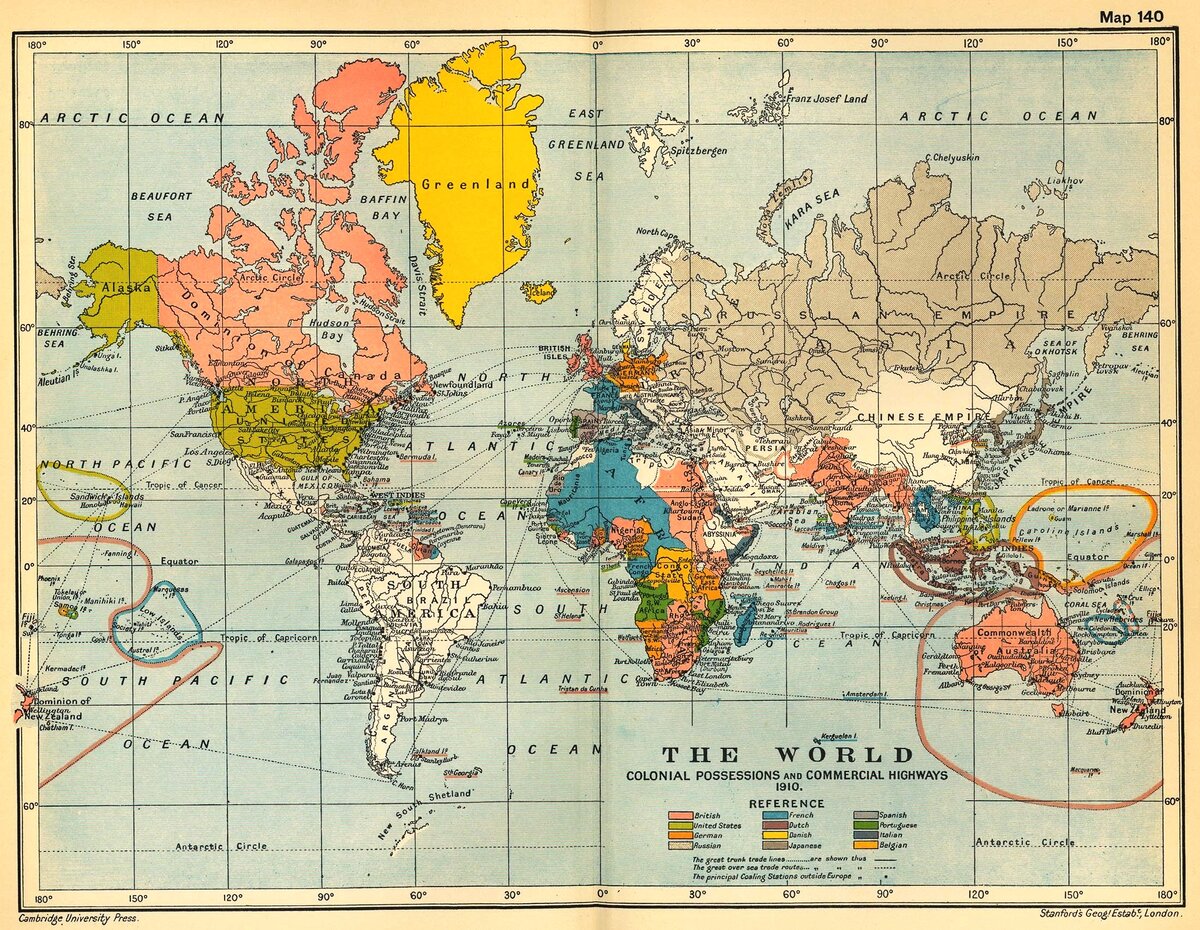 Карта мира до 1914 года. Фото из открытых источников.