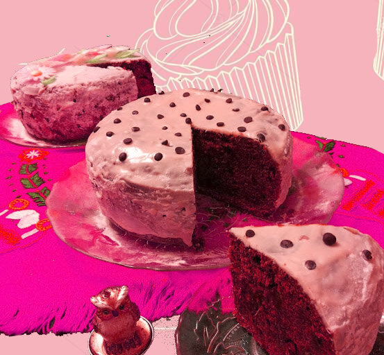 Коллаж автора, по факту цвет кекса иной, фото ниже 