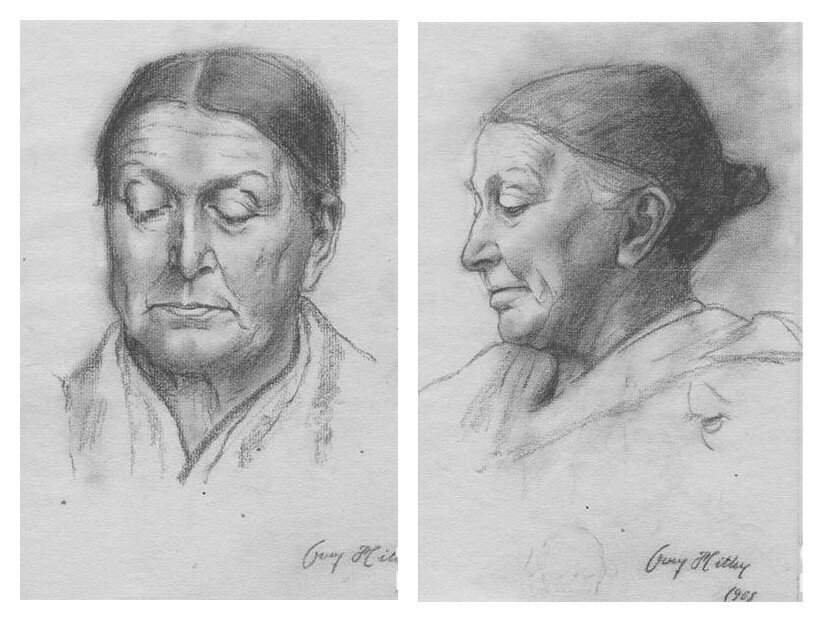 Адольф Гитлер, портреты матери, сделанные уже после её смерти, в 1908 году (по фото?)
