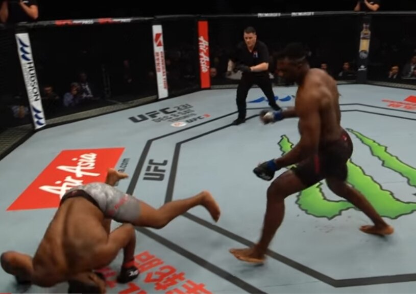 Франсис Нганну отправляет в нокаут Кертиса Блейдса