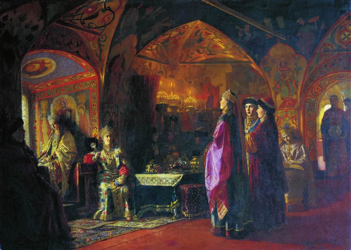 выбор невесты царем алексеем михайловичем. клодт. клодт. 1882 г. выбор невесты царём алексеем михайловичем.