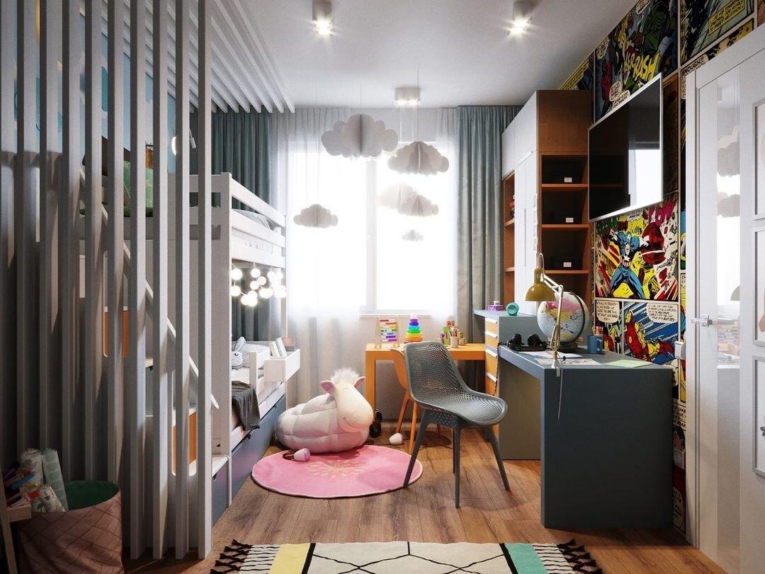 Дизайн-проект детской от @blackcat_denis