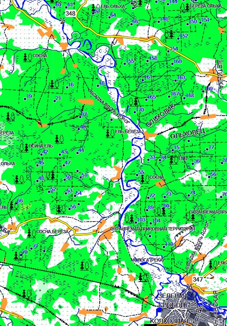 Карта реки молога